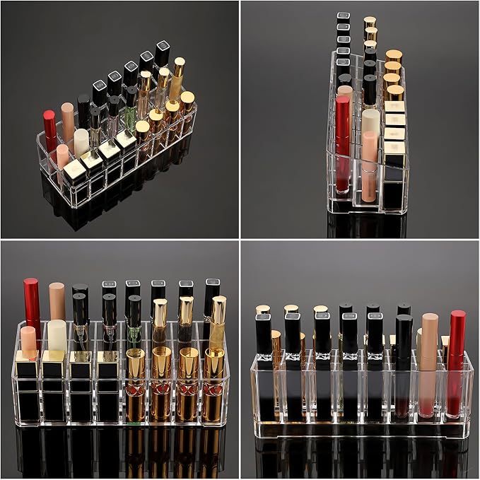 ELLDOO Rollerball Perfume Organizer, 24 Spaces Clear Acrylic Perfume Storage - Image 9