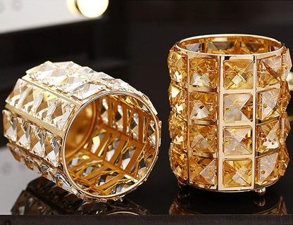 Golden Crystal Makeup Brushes Holder Organizer - Image 3