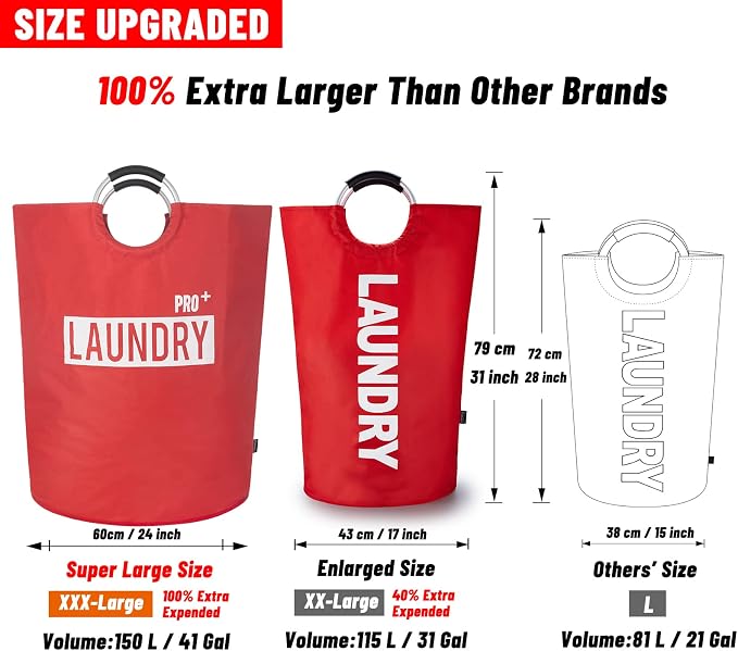 Caroeas Super Large 150L Laundry Basket Pro, Waterproof Laundry Hamper - Image 2