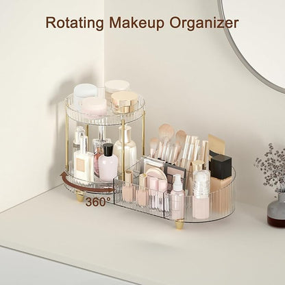 Makeup Organizer Countertop for Vanity, Rotating Perfume Tray - Image 2