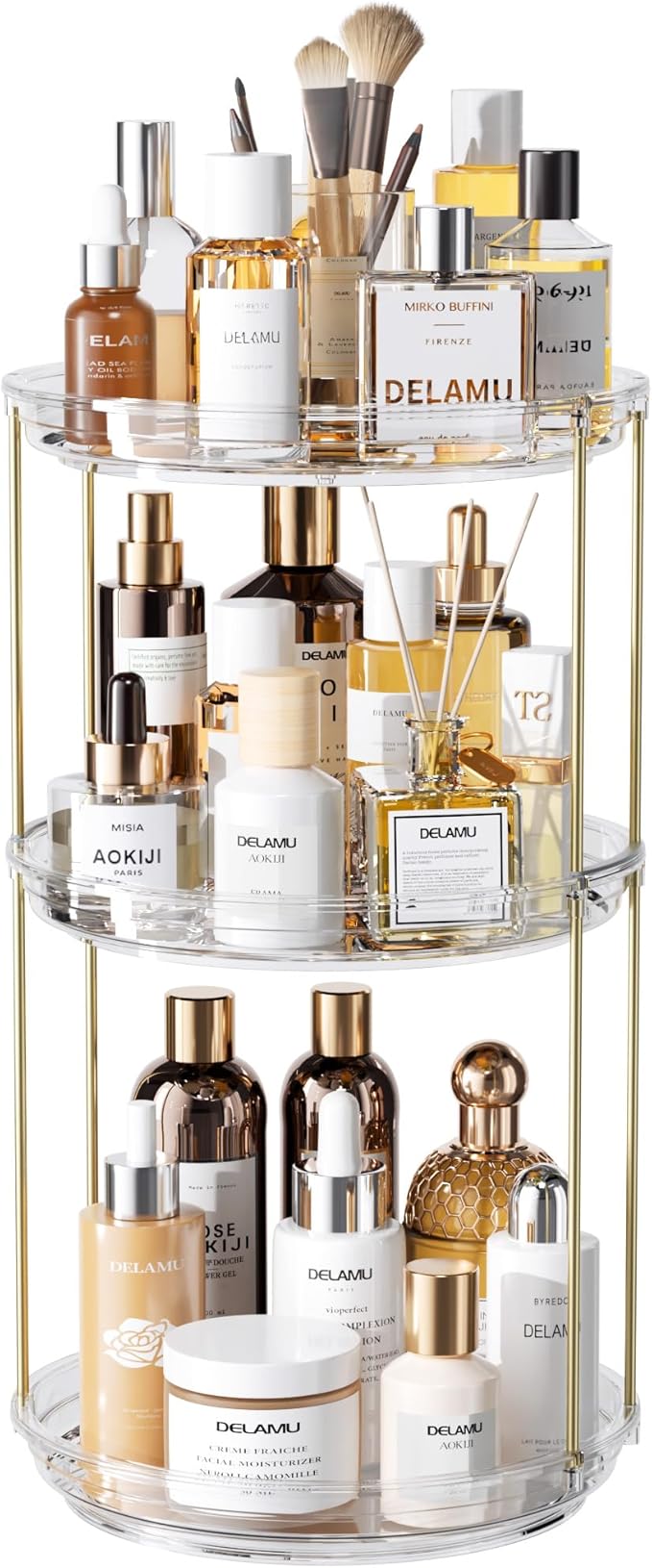Delamu 3 Tier Rotating Makeup Organizer by DELAMU