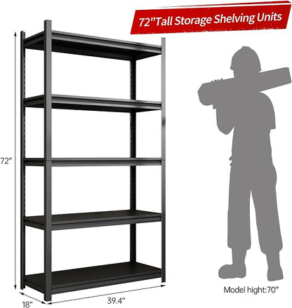 Metal Garage Shelving, Adjustable 5-Tier Heavy Duty Shelving, 2800 LBS Garage - Image 3