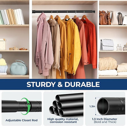 Mavivegue Closet Rod, 17 to 84 Inch Adjustable Closet Rods - Image 5