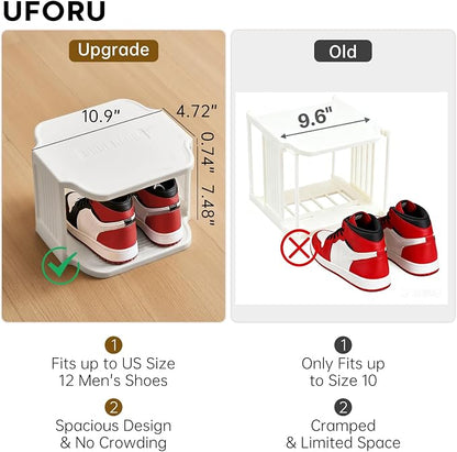 UFORU Vertical Shoe Rack, 9-Tier Plastic Stackable Storage Shelf - Image 5