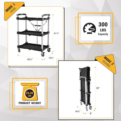 Olympia Tools 85-189 Pack N Roll Collapsible Service Cart, 300LB Capacity - Image 3