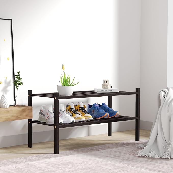 ROMGUAR CRAFT 2 Tier Bamboo Shoe Rack - Image 7