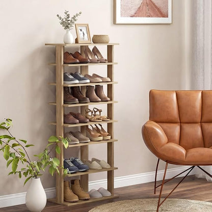 Tangkula 8-Tier Vertical Shoe Rack, Space-Saving Corner Shoe Organizer - Image 3