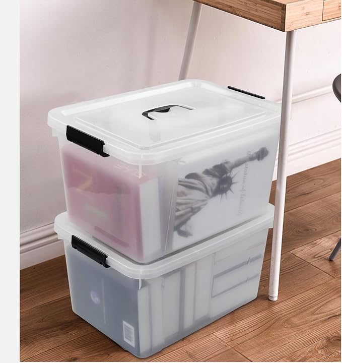 4-Pack 17.5 Quart Clear Storage Box, Plastic Storage Bins - Image 4