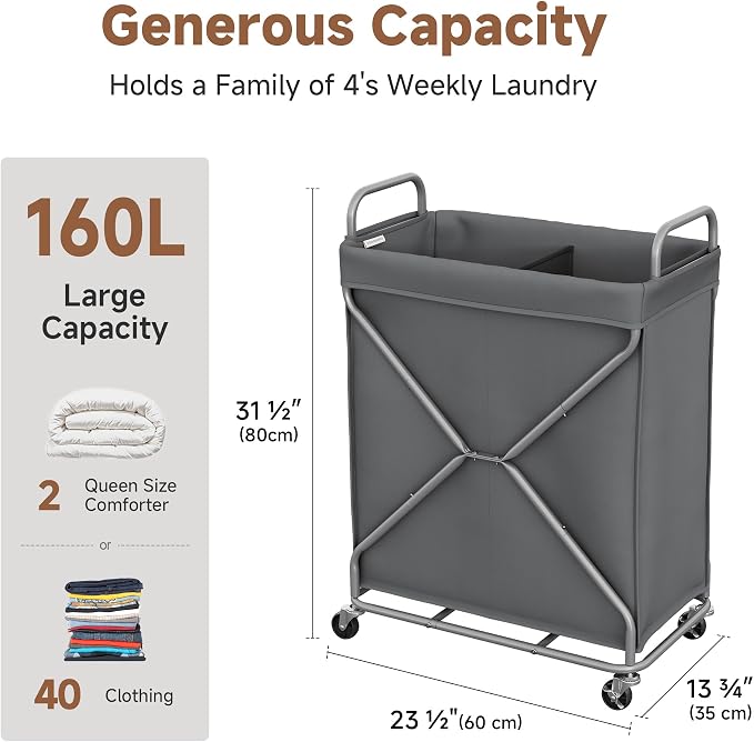 StorageWorks 2 Section Laundry Sorter - Image 2