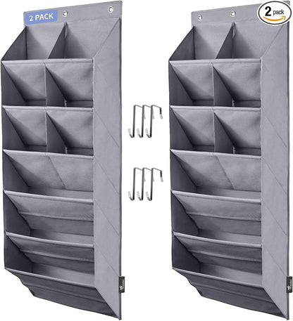 FENTEC 2 Pack Over the Door Shoe Organizer, Hanging Shoe Organizer, 6-Tier by Fentec