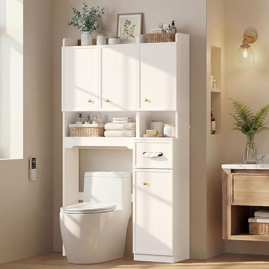 7-Tier Over Toilet Storage Cabinet, Separable Bathroom Storage | Over-Toilet by HAUOMS