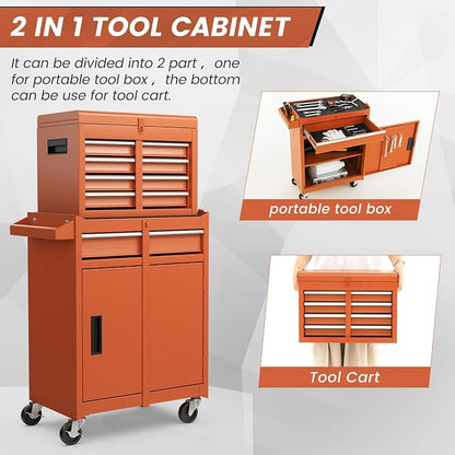 Goplus Rolling Tool Chest, 5-Drawer Tool Box Organizer w/Lockable Wheels & - Image 4