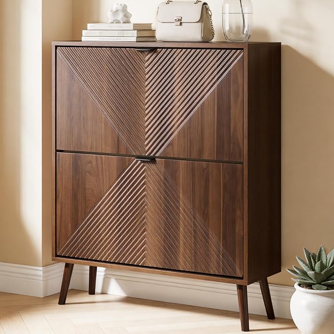 oakvivo Shoe Cabinet Storage, Farmhouse Freestanding Organizer by OAKVIVOElegantLifestyle