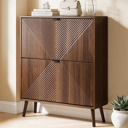 oakvivo Shoe Cabinet Storage, Farmhouse Freestanding Organizer by OAKVIVOElegantLifestyle