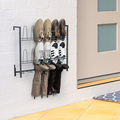 MyGift Premium Urban Gray Metal Hanging Shoe Rack - Image 3