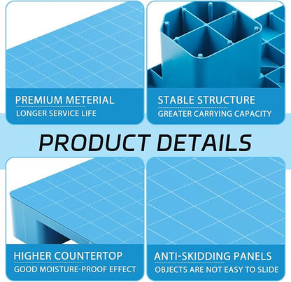 2 Pcs Plastic Pallet for Basement Storage Easy Stack Lightweight Floor Pallet - Image 3