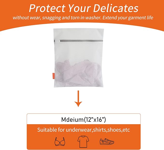 Polecasa Diamond Mesh Laundry Bags 3 Pack | Durable Zipper, - Image 2