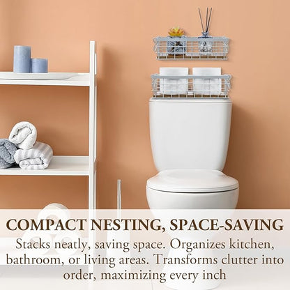 MyGift 13 and 12 Inch Nesting Storage Baskets - Image 3