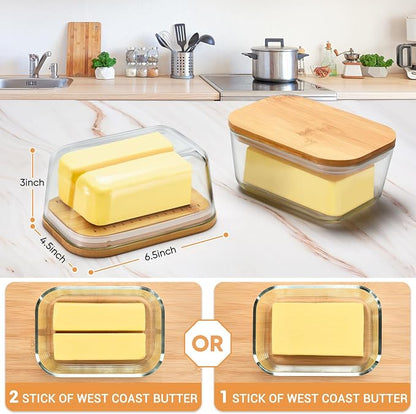 Glass Butter Dish With Sealed Lid - Image 2