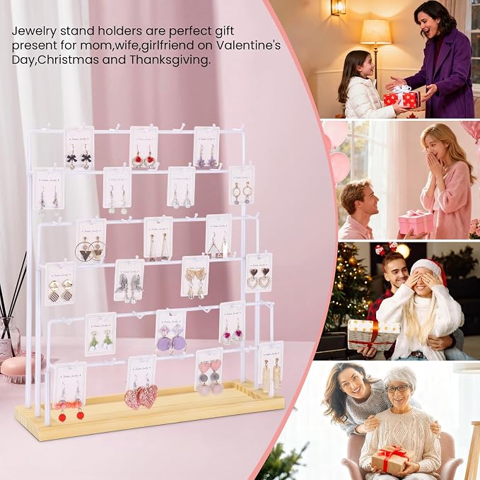 Earring Display for Vendors, 6 Tiers Earring Rack Display Holder Stand - Image 6