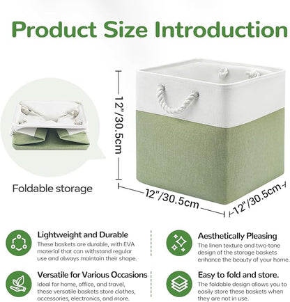 12x12 Inch Foldable Fabric Cube Storage Bins - Image 7