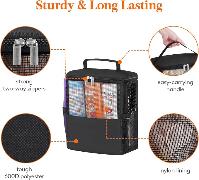 Lifewit Shower Bag Mesh Shower Caddy Portable College Dorm Room Essentials Tote - Image 6