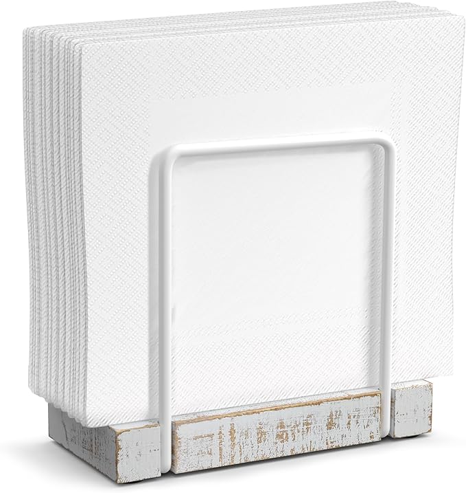 Napkin Holder for Table, Wood Iron Standing Napkin Dispenser for Dining Table by Wican