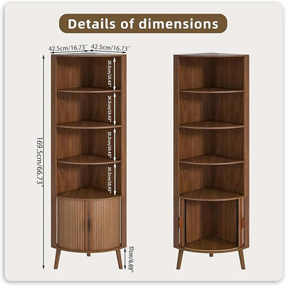 Corner Cabinet, 66.73'' Tall Modern Corner Bathroom Storage Cabinet - Image 2