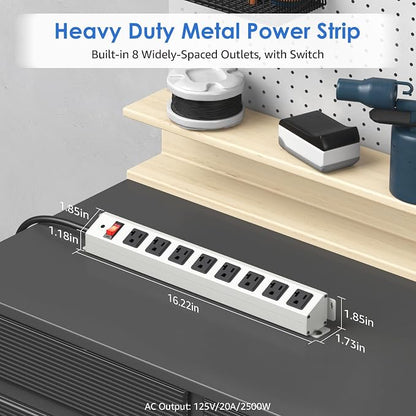 CCCEI Corner Mount Angle Power Strip, Under Cabinet Heavy Duty 8 Outlets Power - Image 4