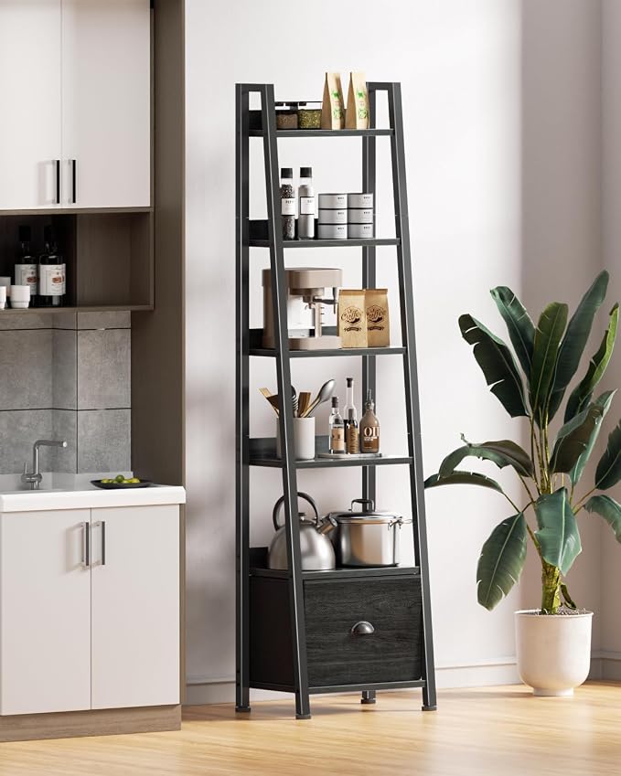 Furologee 6 Tier Ladder Shelf, Ladder Bookshelf - Image 7