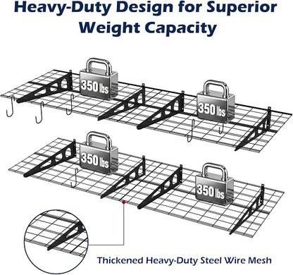 2 Pack 2x6 Ft Garage Wall Shelving, 1400 lbs Heavy Duty Metal Garage Shelf - Image 3