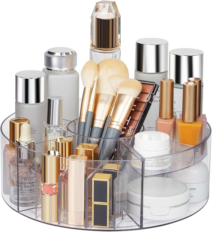 360° Rotating Makeup Organizer, Bathroom Counter, Spinning Cosmetic Storage by Dezzer