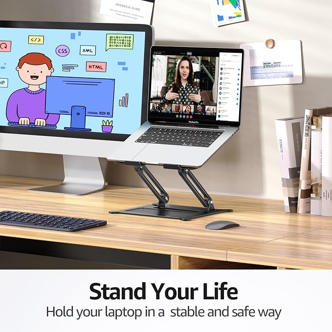 Urmust Laptop Notebook Stand Holder Adjustable Laptop Stand Portable Computer - Image 2