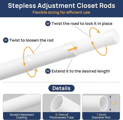 ENJOYBASICS 17-67" Heavy Duty Closet Rod - Image 3