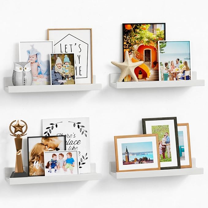 Forbena White Picture Ledge Shelf, Floating Shelves by Forbena