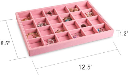 Frebeauty Stackable Velvet Jewelry Organizer Trays - Image 2