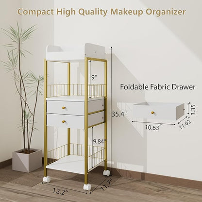 Makeup Organizer Cart Shelf Floor Skincare Organizers Make Up and Station - Image 2