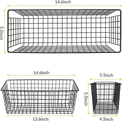 2 Sets Black Extra Large Hanging Wall Basket - Image 2