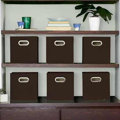 Household Essentials Foldable Fabric Storage Cubes 6-Pack – 11x11x11 Stackable - Image 3