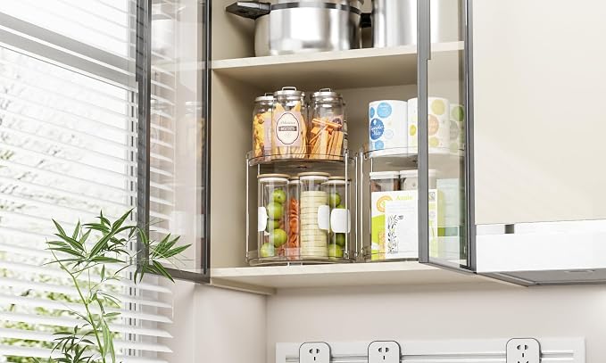 Yieach Clear 360 Rotating Bathroom Counter Organizer, 2 Tier Spinning Perfume - Image 7