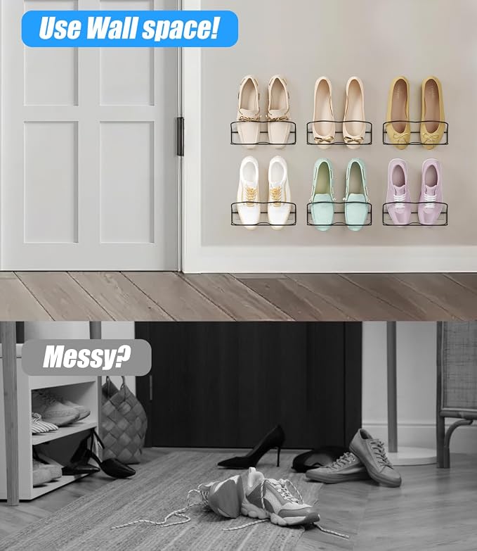 4Pack Wall Mounted Shoe Rack - Image 3
