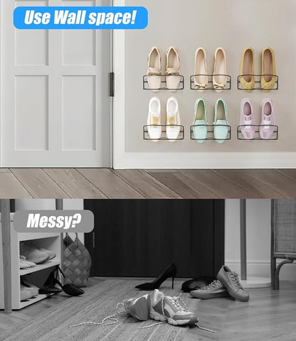 Wall Mounted Shoe Rack 6PCS, - Image 2