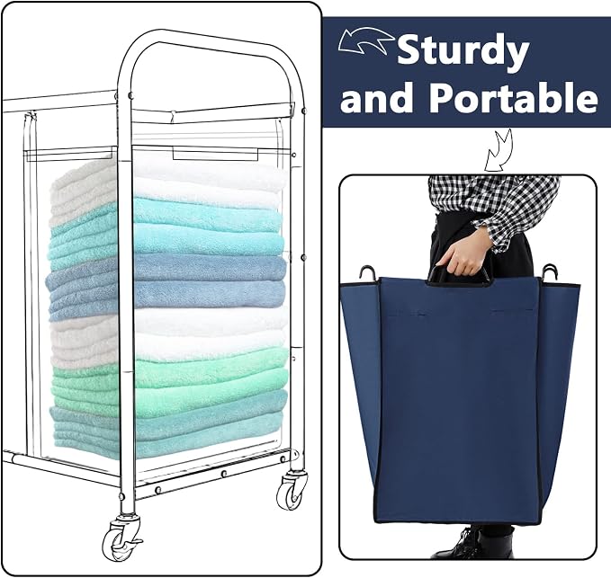 Bonuci 3 Pcs Laundry Sorter Replacement Bags Hamper Cart Removable Replacement - Image 5