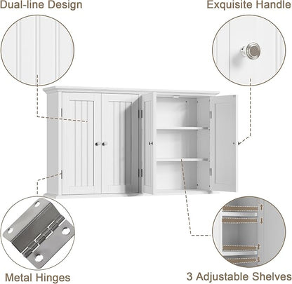 ChooChoo Laundry Cabinet with 4 Doors and Adjustable Shelves | 9.06"D x 40.9"W - Image 6