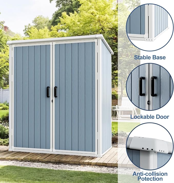Outdoor Storage Shed, 5x3FT Resin Shed - Image 6