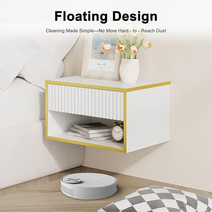 4ever2buy Floating Nightstand Set of 2, Modern Wall Mounted Nightstand - Image 3