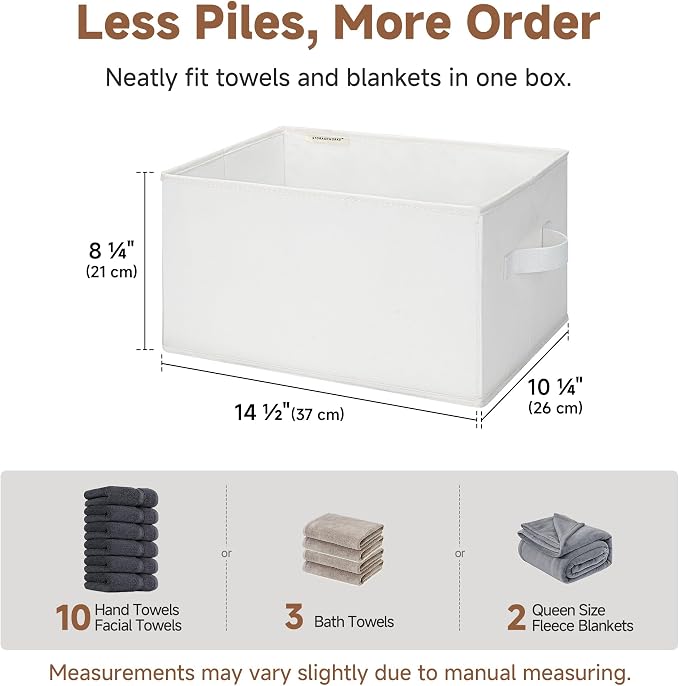 StorageWorks Storage Baskets for Shelves, Foldable Fabric Closet Storage Bins - Image 4