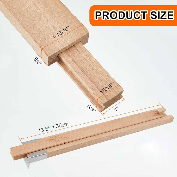 Maitys 2 Pcs 14 Inches Wooden Drawer Slides Bottom Mount Classic Center Guide - Image 2