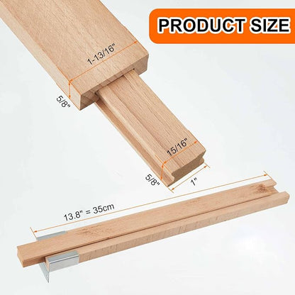 Maitys 2 Pcs 14 Inches Wooden Drawer Slides Bottom Mount Classic Center Guide - Image 2