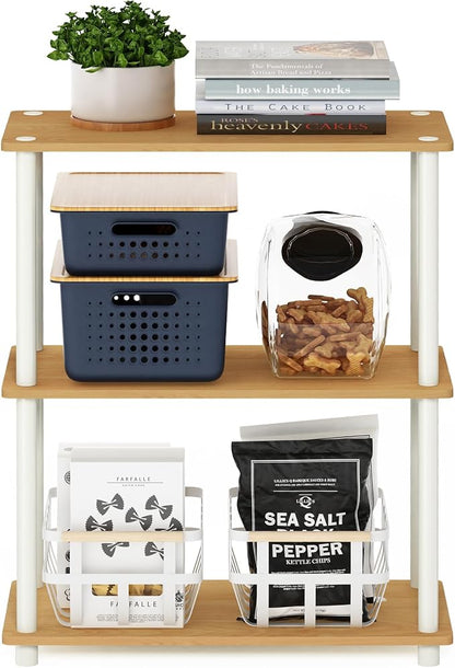 Furinno TURN-N-TUBE Storage Shelves, 3-Tier Book Shelf, Corner Shelf, Toolless - Image 4